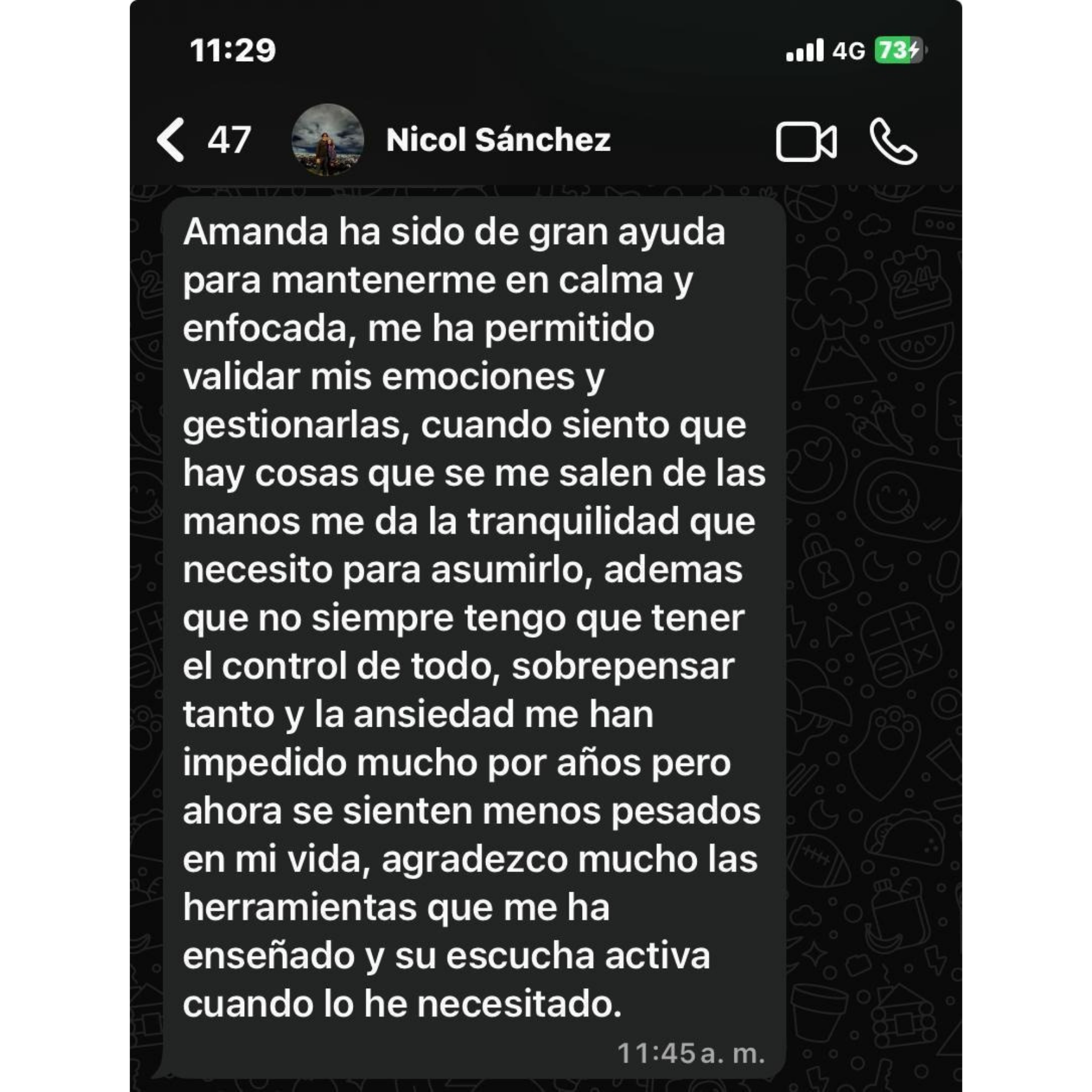 Testimonio recibido por WhatsApp 3