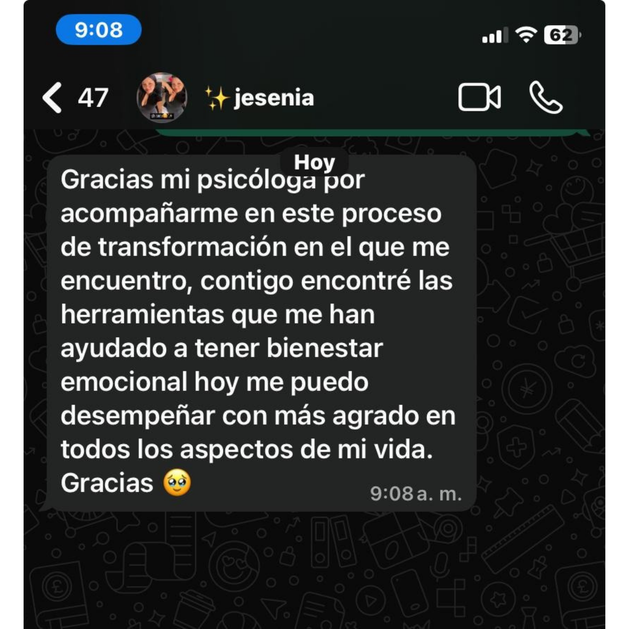 Testimonio recibido por WhatsApp 1